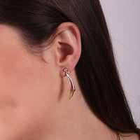 New Wave Small Curve Drop Earrings in Flame Enamel by Sheila Fleet Jewellery