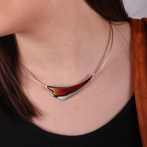 New Wave Occasion Necklace in Flame Enamel