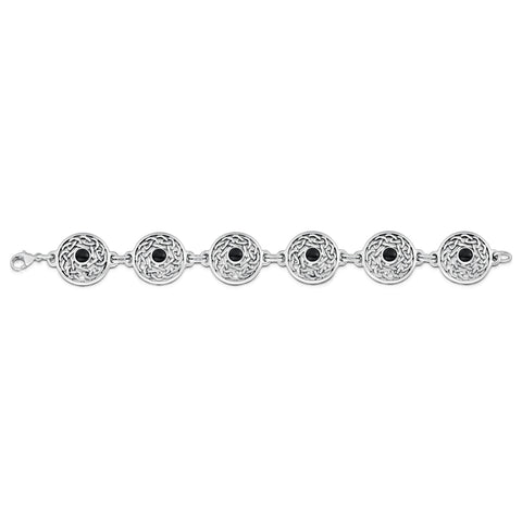 Celtic Onyx 6-link Bracelet in Sterling Silver