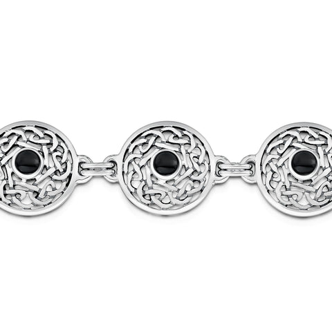 Celtic Onyx 6-link Bracelet in Sterling Silver