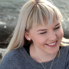 Ogham Small Stud Earrings in Sterling Silver by Sheila Fleet Jewellery