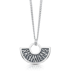 Runic Small Pendant Necklace in Sterling Silver by Sheila Fleet Jewellery