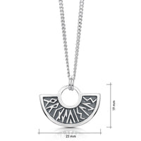 Runic Small Pendant Necklace in Sterling Silver