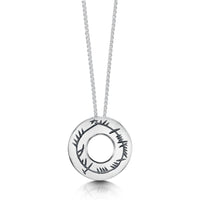Ogham Small Pendant Necklace in Sterling Silver by Sheila Fleet Jewellery