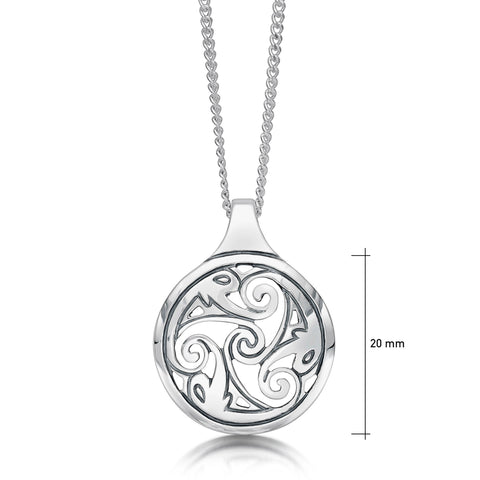 Birsay Disc Pendant Necklace in Sterling Silver