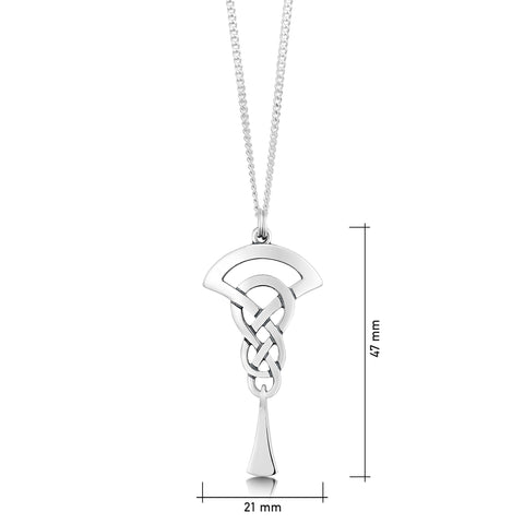 The Lover’s Knot Silver Droplet Pendant by Sheila Fleet Jewellery