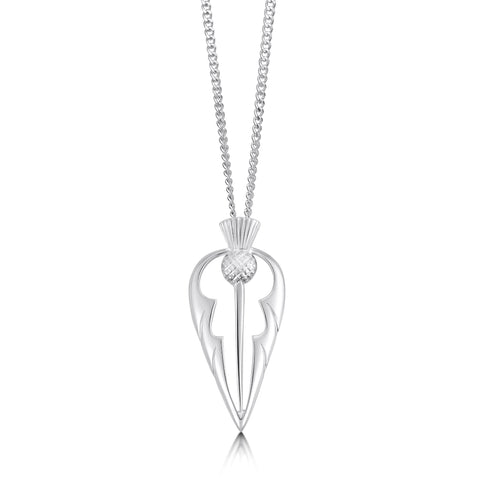 Thistle Pendant Necklace in Sterling Silver by Sheila Fleet Jewellery