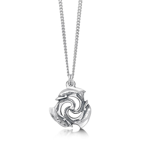 Dolphin Trio Small Pendant Necklace in Sterling Silver