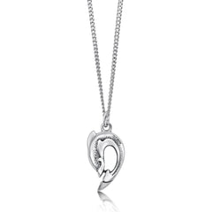 Dolphin Curve Small Pendant Necklace in Sterling Silver