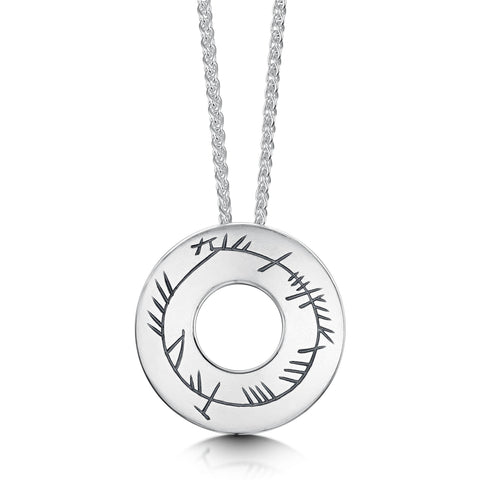 Ogham Pendant Necklace in Sterling Silver by Sheila Fleet Jewellery
