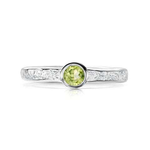 Matrix Peridot Ring in Sterling Silver by Sheila Fleet Jewellery