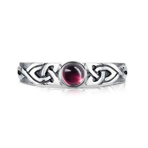 Celtic Knotwork Pink Tourmaline Ring in Sterling Silver by Sheila Fleet Jewellery