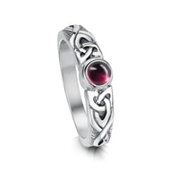 Celtic Knotwork Pink Tourmaline Ring in Sterling Silver by Sheila Fleet Jewellery