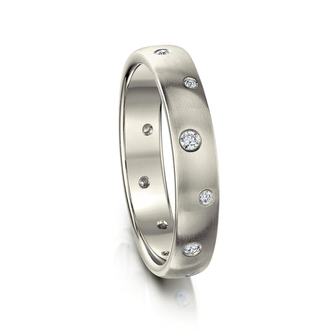 Traditional 12-diamond 4mm Constellation Ring in Platinum by Sheila Fleet Jewellery