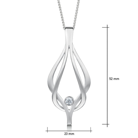 Reef Knot Diamond Dress Pendant in Platinum by Sheila Fleet Jewellery