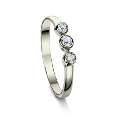Trilogy Diamond Ring in Platinum by Sheila Fleet Jewellery