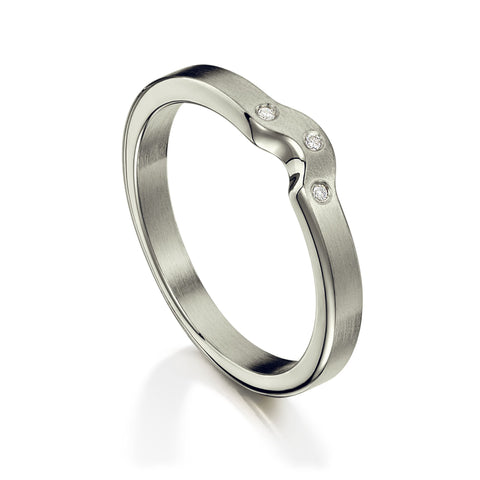 Diamond Arch Wedding Band in Platinum (to match DR177) by Sheila Fleet Jewellery