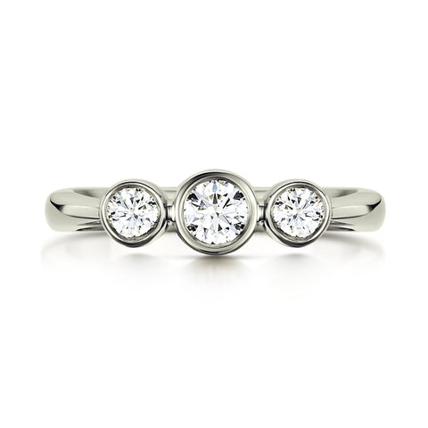 Trilogy Diamond Ring in Platinum by Sheila Fleet Jewellery