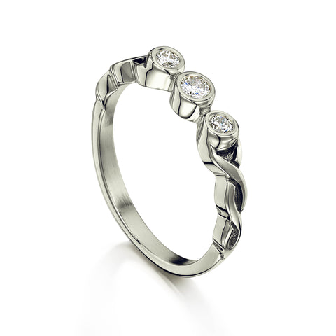 Celtic Trilogy Diamond Ring in Platinum by Sheila Fleet Jewellery