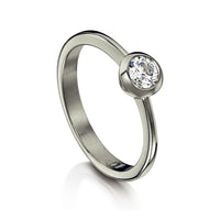 Contemporary 0.4ct Solitaire Diamond Ring in Platinum by Sheila Fleet Jewellery
