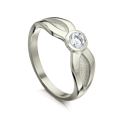 Saltire 0.25ct Diamond Ring in Platinum by Sheila Fleet Jewellery