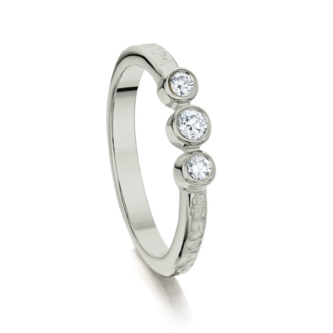 Matrix Diamond Trilogy Ring in Platinum by Sheila Fleet Jewellery