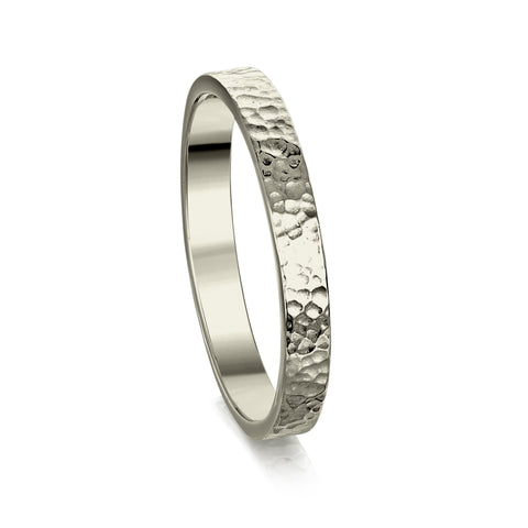Honeycomb 3mm Textured Ring in Platinum by Sheila Fleet Jewellery