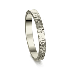 Honeycomb 3mm Textured Ring in Platinum by Sheila Fleet Jewellery