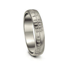 Ogham Small Ring in Platinum by Sheila Fleet Jewellery
