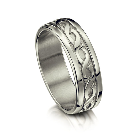 Pierowall Twist Celtic Ring in Platinum by Sheila Fleet Jewellery