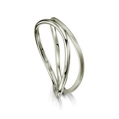 Double Stacking Wave Ring in Platinum by Sheila Fleet Jewellery