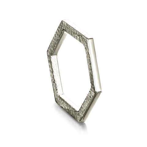Honeycomb Hexagon Ring in Platinum by Sheila Fleet Jewellery