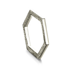 Honeycomb Hexagon Ring in Platinum by Sheila Fleet Jewellery
