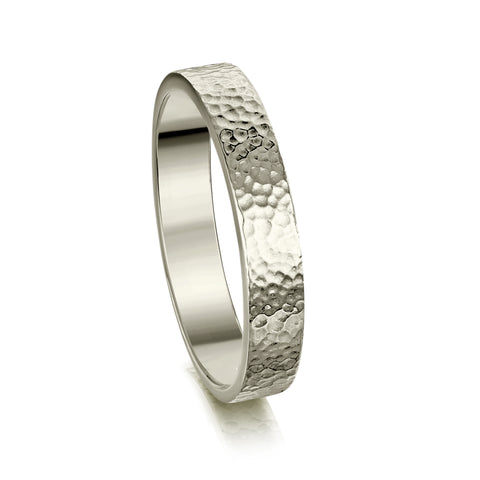 Honeycomb 4mm Textured Ring in Platinum by Sheila Fleet Jewellery