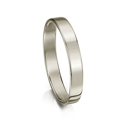 Contemporary 3mm Wedding Ring in Platinum by Sheila Fleet Jewellery