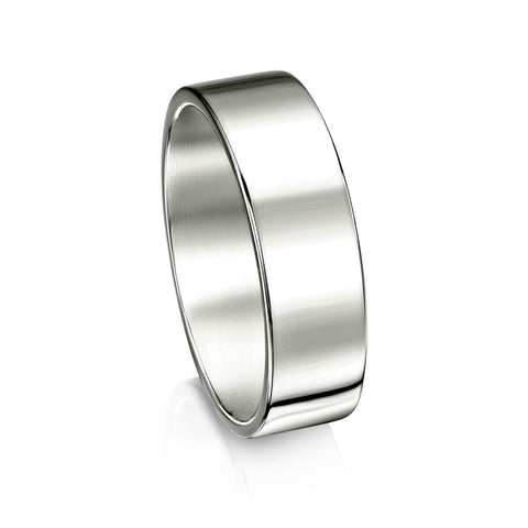 Contemporary 6mm Wedding Ring in Platinum by Sheila Fleet Jewellery