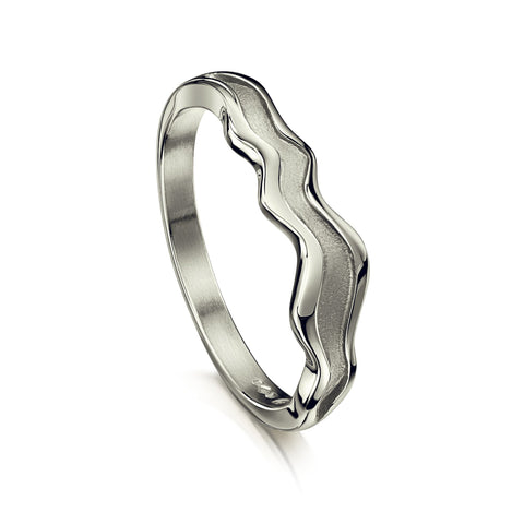 River Ripples Ring in Platinum by Sheila Fleet Jewellery