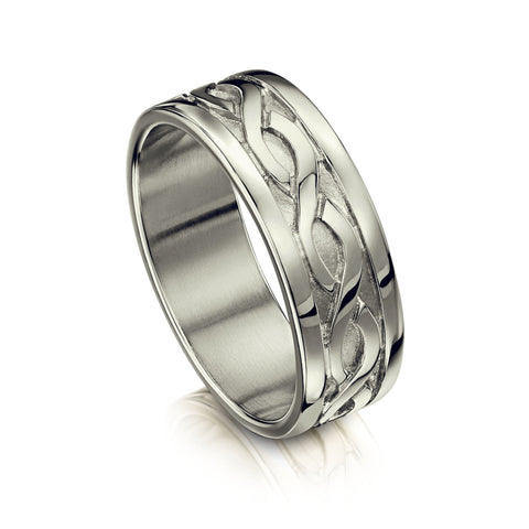 Pierowall Twist Celtic Ring in Platinum by Sheila Fleet Jewellery