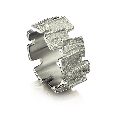 Flagstone Ring in Platinum by Sheila Fleet Jewellery