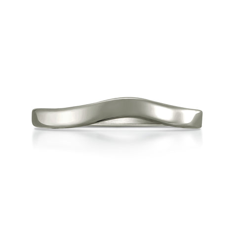 Contemporary Curve Wedding Band in Platinum (to match DR181) by Sheila Fleet Jewellery