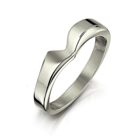 V-shape Wedding Band in Platinum (to match DR191) by Sheila Fleet Jewellery