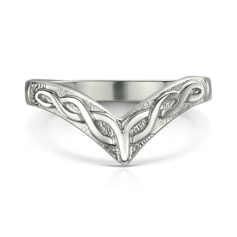 Wishbone Celtic Ring in Platinum by Sheila Fleet Jewellery