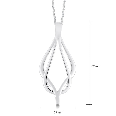 Reef Knot Dress Pendant Necklace in Sterling Silver by Sheila Fleet Jewellery