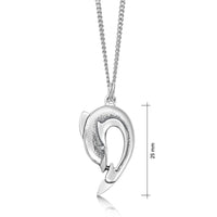 Dolphin Curve Pendant Necklace in Sterling Silver