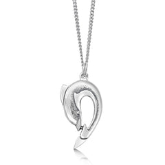 Dolphin Curve Pendant Necklace in Sterling Silver