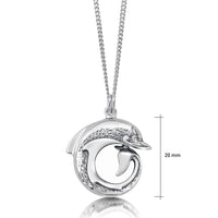 Dolphin Curl Pendant Necklace in Sterling Silver