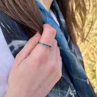 Halo Sterling Silver Ring in Purple Enamel by Sheila Fleet Jewellery