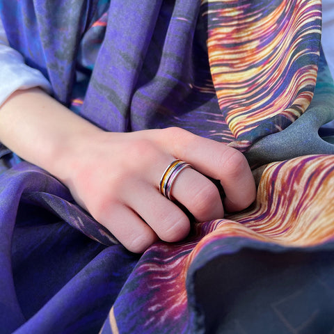 Halo Sterling Silver Ring in Pink Enamel by Sheila Fleet Jewellery