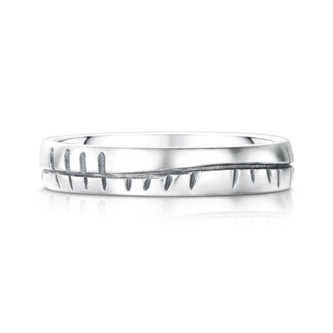 Ogham Small Ring in Sterling Silver by Sheila Fleet Jewellery
