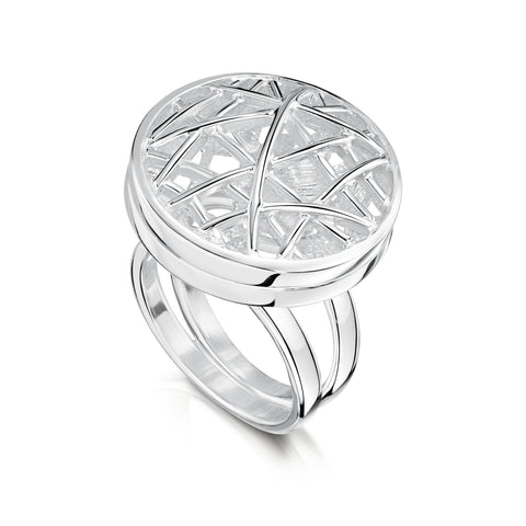 Creel Cage Ring in Sterling Silver by Sheila Fleet Jewellery
